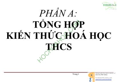 Tổng hợp kiến thức Hóa học THCS